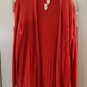 Jones New York Vibrant Red Cardigan Twin Set